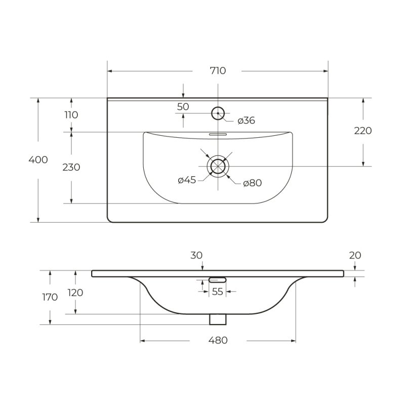 Тумба с раковиной напольная BelBagno KRAFT 39 70 Bianco Opaco, раковина белая