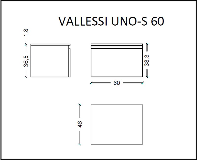 Ящик под столешницу 60см DARK OAK VALLESSI UNO-S 897-060-D Boheme
