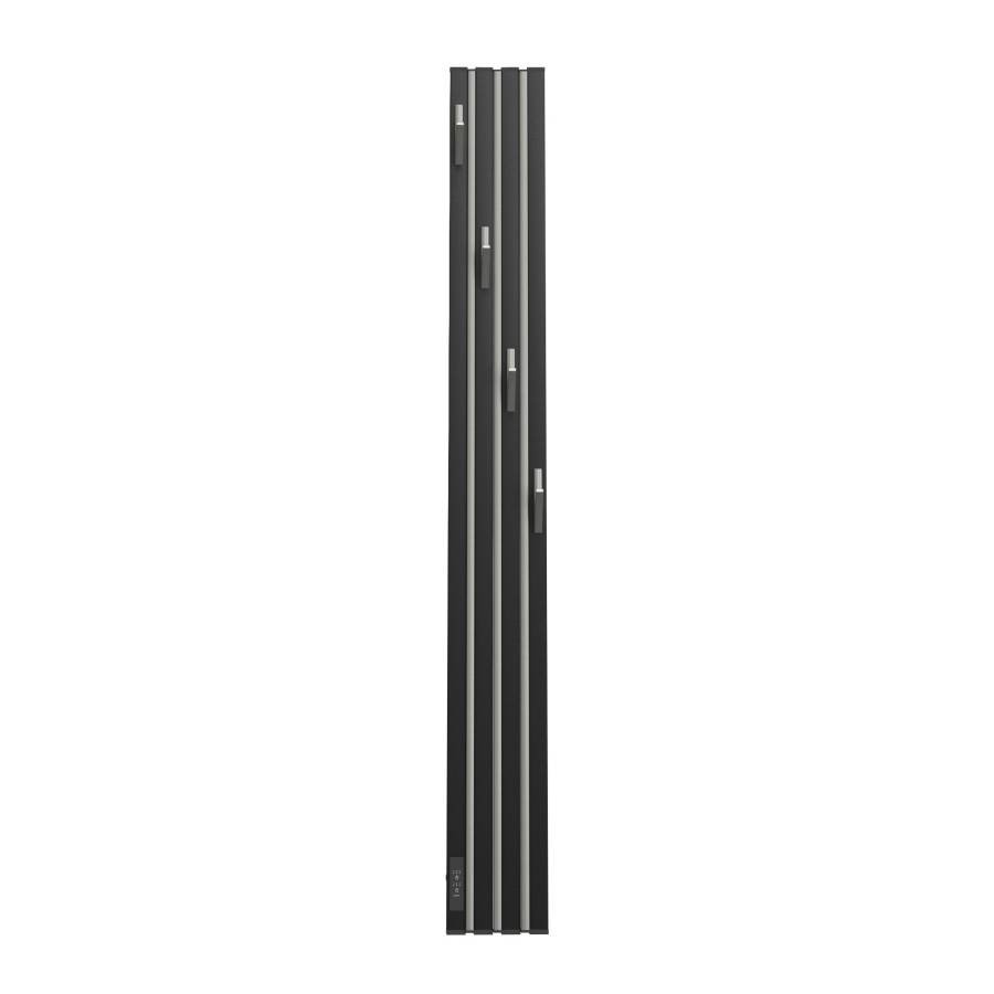 Полотенцесушитель электрический Point Пиано PN19722BGB 150x1200 диммер слева, черный/графит блеск