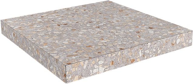 Ступень угловая клееная Терраццо бежевый  33x33x0,9