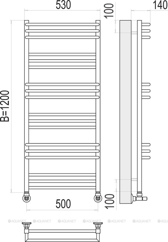 Полотенцесушитель Terminus Кельн П18 500х1200