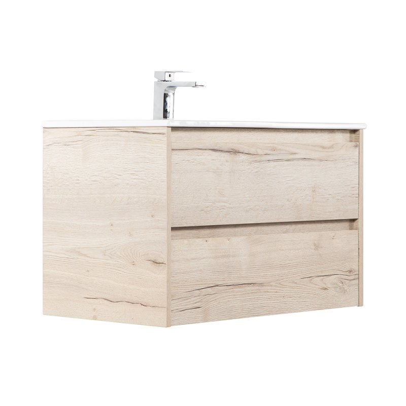 Тумба с раковиной подвесная BelBagno KRAFT 100 Bianco Opaco, раковина белая