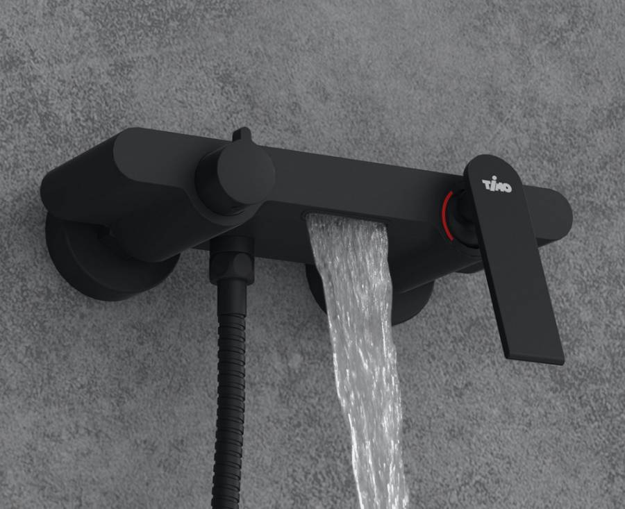 Смеситель Timo Anni 2714/03Y для ванны с душем, черный матовый