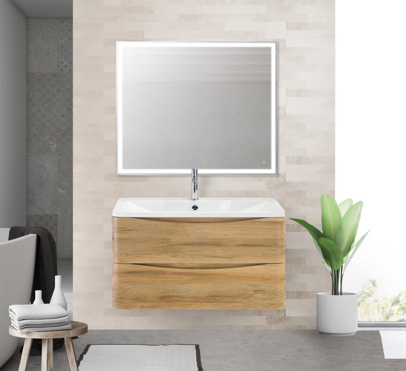 Тумба с раковиной подвесная  BelBagno ACQUA 100 Pino Scania, раковина белая