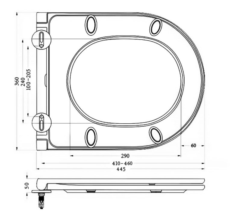 FLAY-R Чаша унитаза подвесного безободкового, P-trap BB053CHR