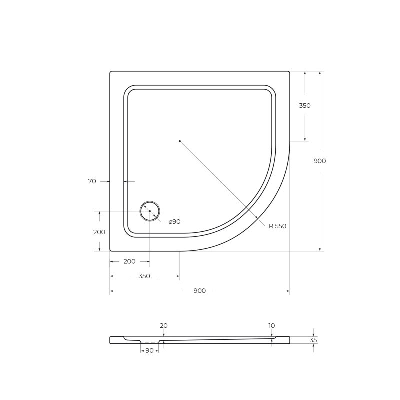 Каркас с ножками для SMC поддона CEZARES TRAY-M-R-80-ML