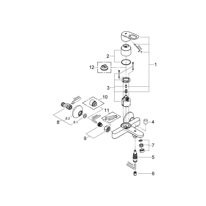 Смеситель для ванны Grohe BauLoop 23341000 хром