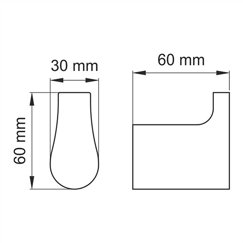 Крючок Glan, 3х6х6 см, черный, K-5123