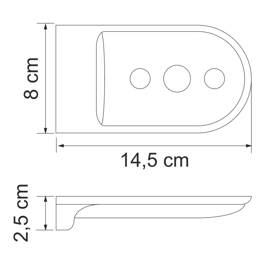 Мыльница решетка Kammel, 8х2,5х14,5 см, хром, K-8369