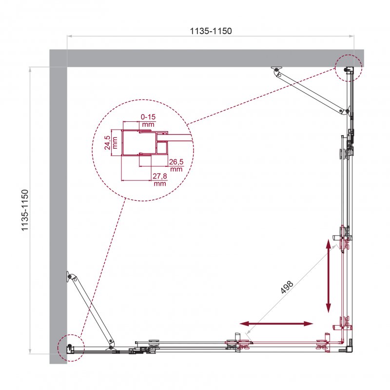 Душевой уголок BELBAGNO LUCE-A-22