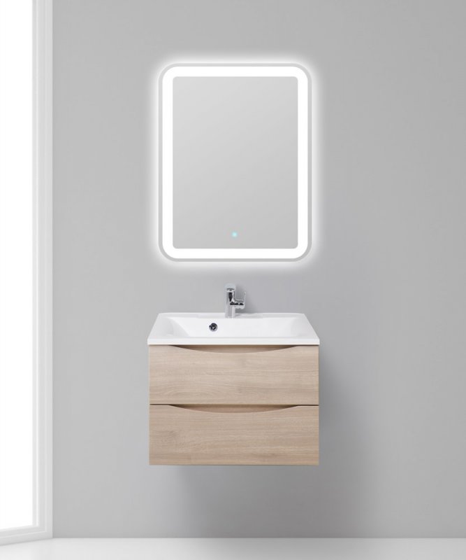 Тумба с раковиной подвесная BelBagno MARINO 65 Rovere Grigio, раковина белая