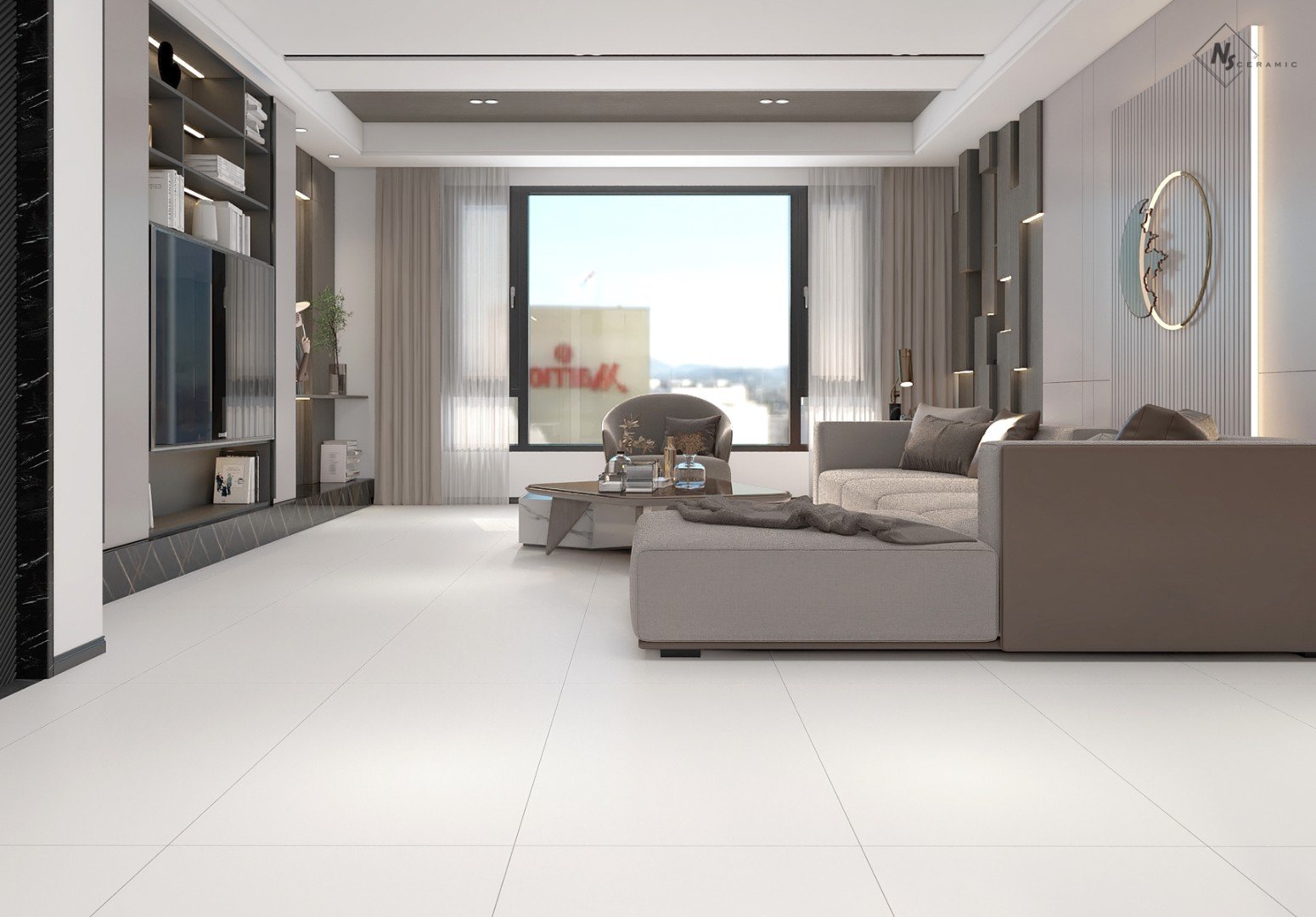 NS Ceramic Керамогранит с Эффектом Камня NSC1277 White 60x120 - керамическая плитка и керамогранит