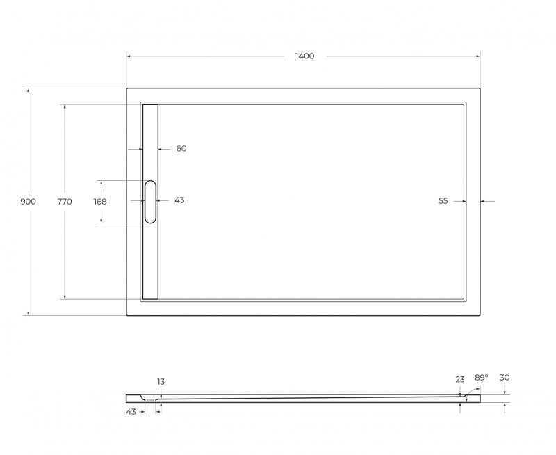 Поддон из искусственного мрамора CEZARES TRAY-AS-AH-160/80-30-W