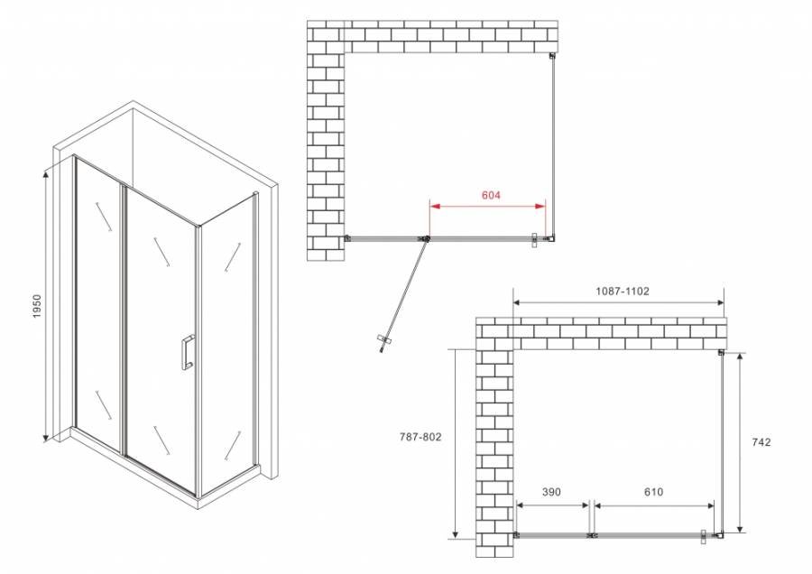 Душевой уголок ABBER Sonnenstrand AG04110S-S80