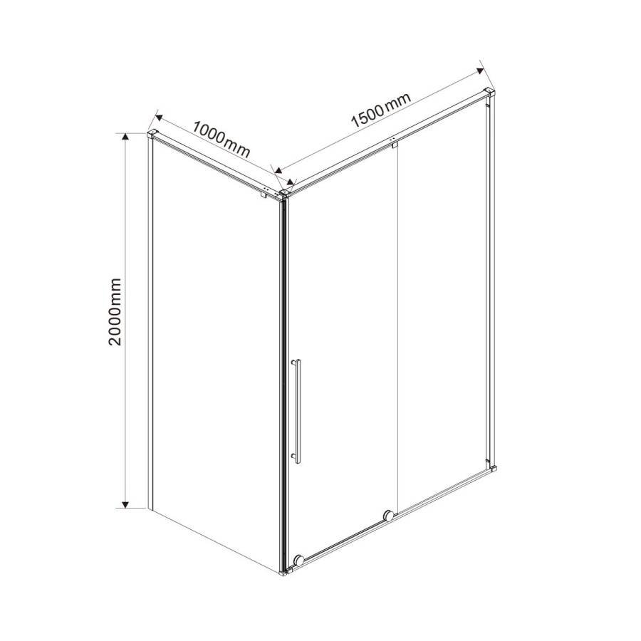 Душевой уголок Arno VSR-1A1015CL, 1500*1000, хром, стекло прозрачное
