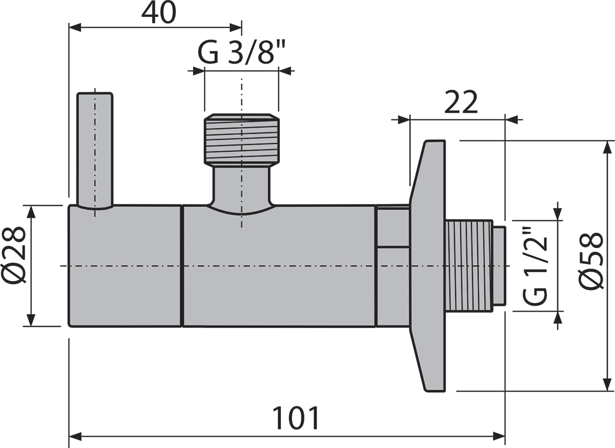 Угловой вентиль с фильтром 1/2"×3/8", круглый, GUN METAL-мат