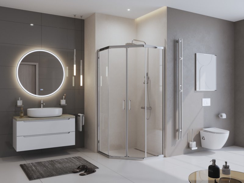 Душевой уголок BelBagno UNO-195-P-2-100-C-Cr