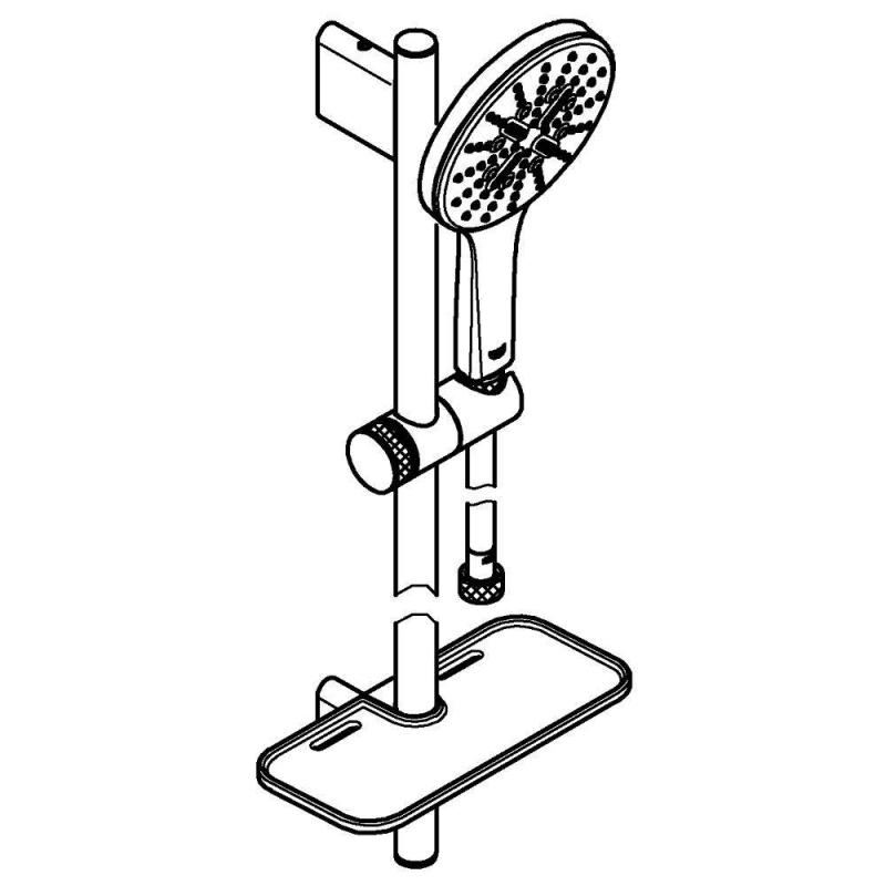 Душевой гарнитур GROHE Rainshower SmartActive 130, 3 вида струй, хром (26578000)