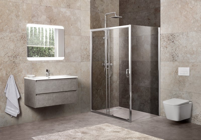 Душевой уголок BelBagno UNIQUE-AH-1-120/135-100-C-Cr