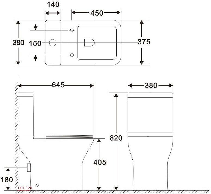 Сливной бачок Aquanet Cube 2-C-1 CL-12288-1