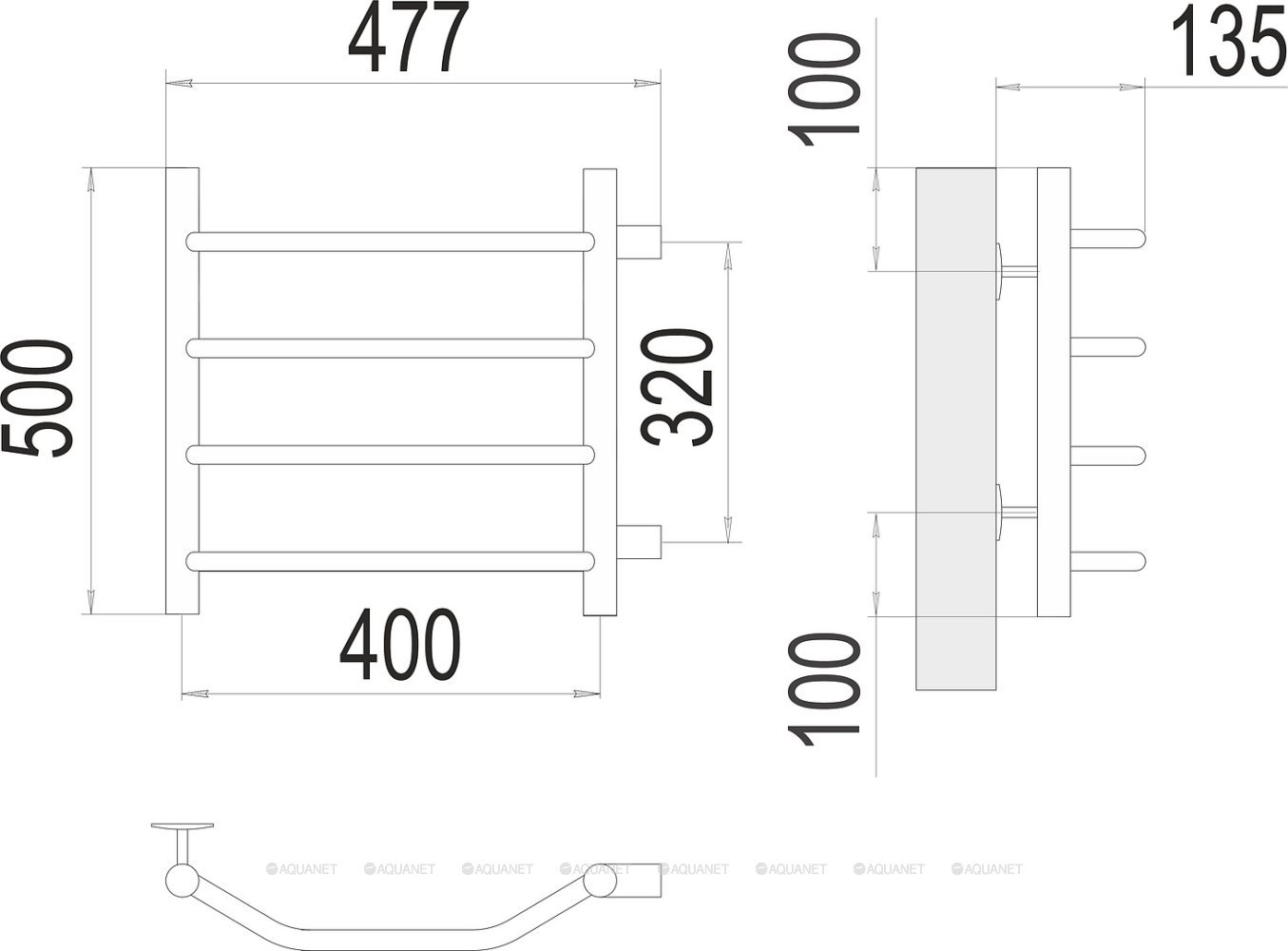 Полотенцесушитель Terminus Виктория П4 400х500 бп320