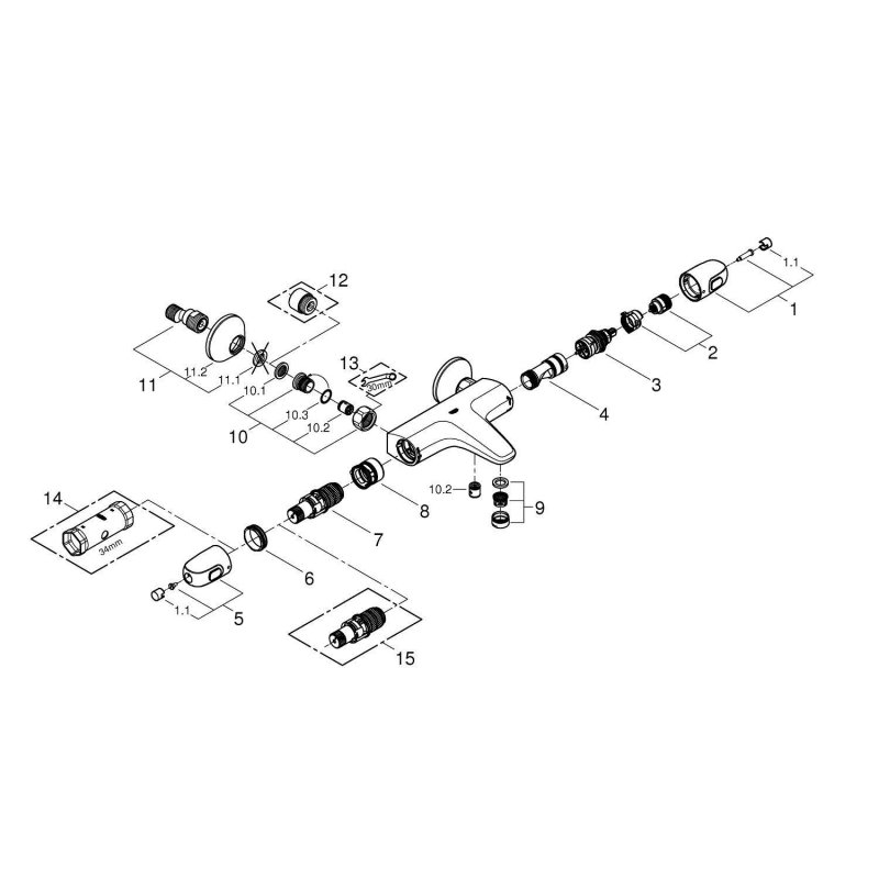 Термостат для ванны, GROHE Grohtherm 1000, хром (34155003)