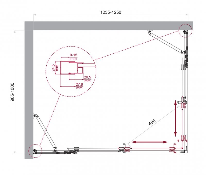 Душевой уголок BELBAGNO LUCE-AH-22