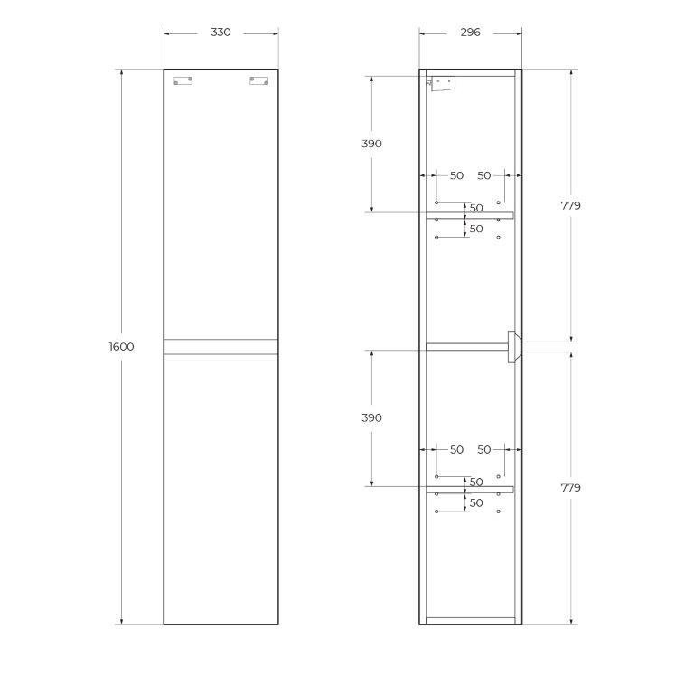 Шкаф подвесной BelBagno KRAFT-1600-2A-SC-RGB-R Rovere Galifax Bianco