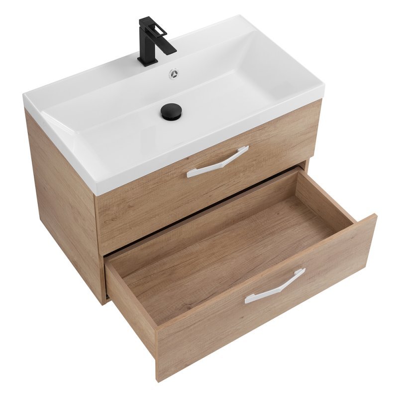 Тумба с раковиной подвесная  BelBagno AURORA 80 Bianco Lucido, раковина белая