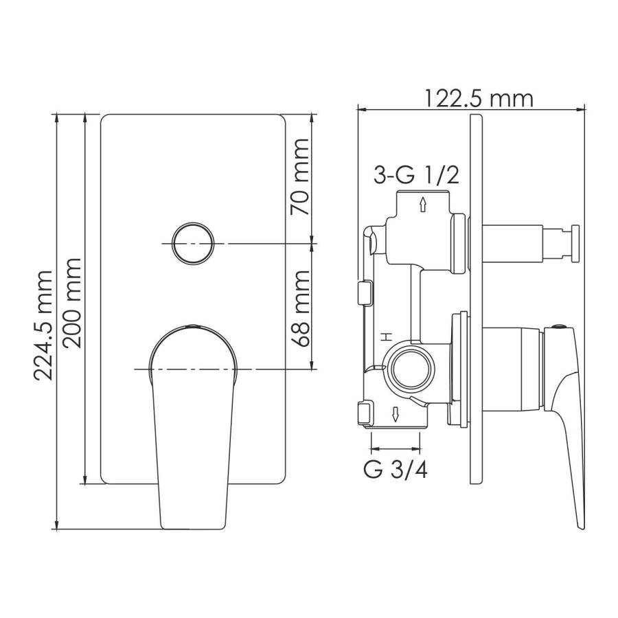Aisch 5561 Смеситель для ванны и душа Wasserkraft