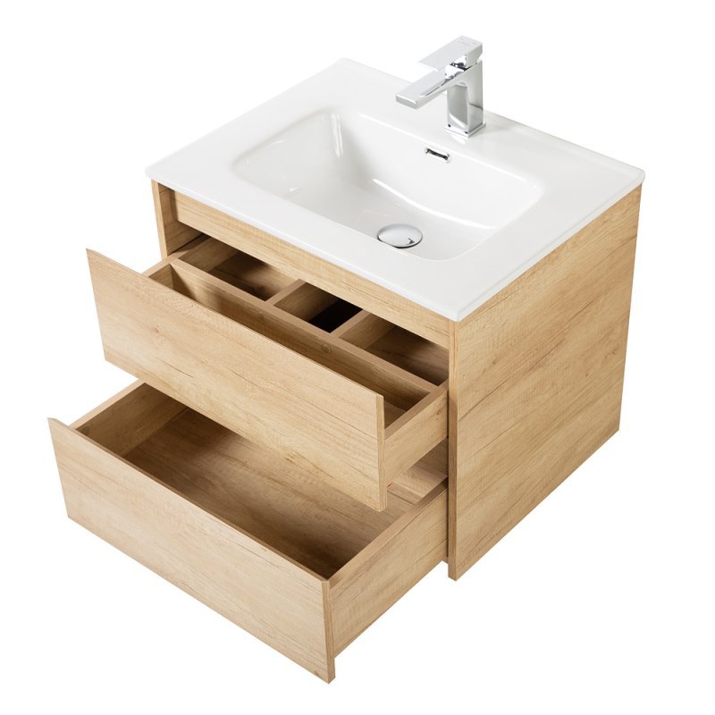 Тумба с раковиной подвесная BelBagno KRAFT 70 Cemento Grigio, раковина белая