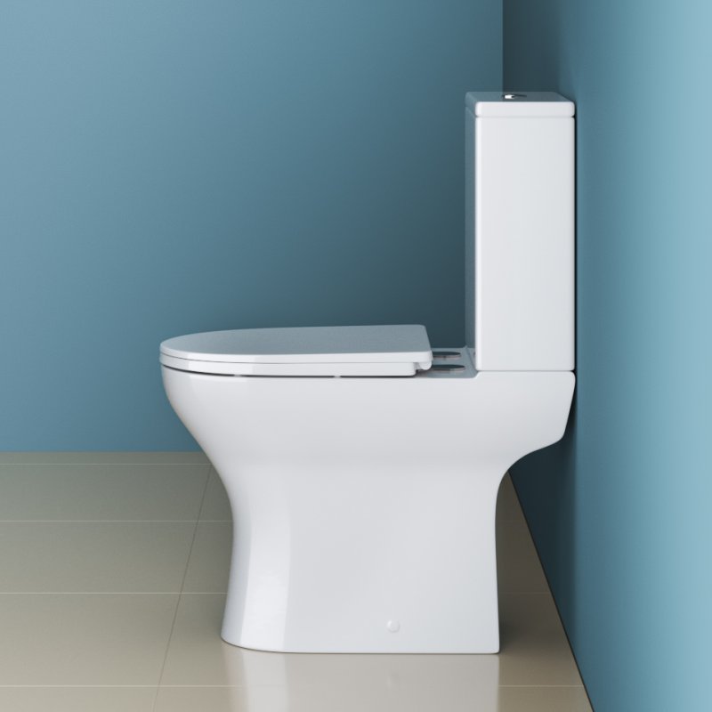 LOUNGE Чаша безободкового унитаза с сиденьем дюропласт soft close, P-trap, BB045CPR/SC