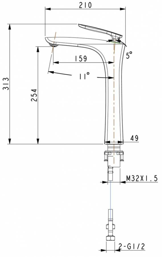 Смеситель Timo Helmi 4011/00-16F