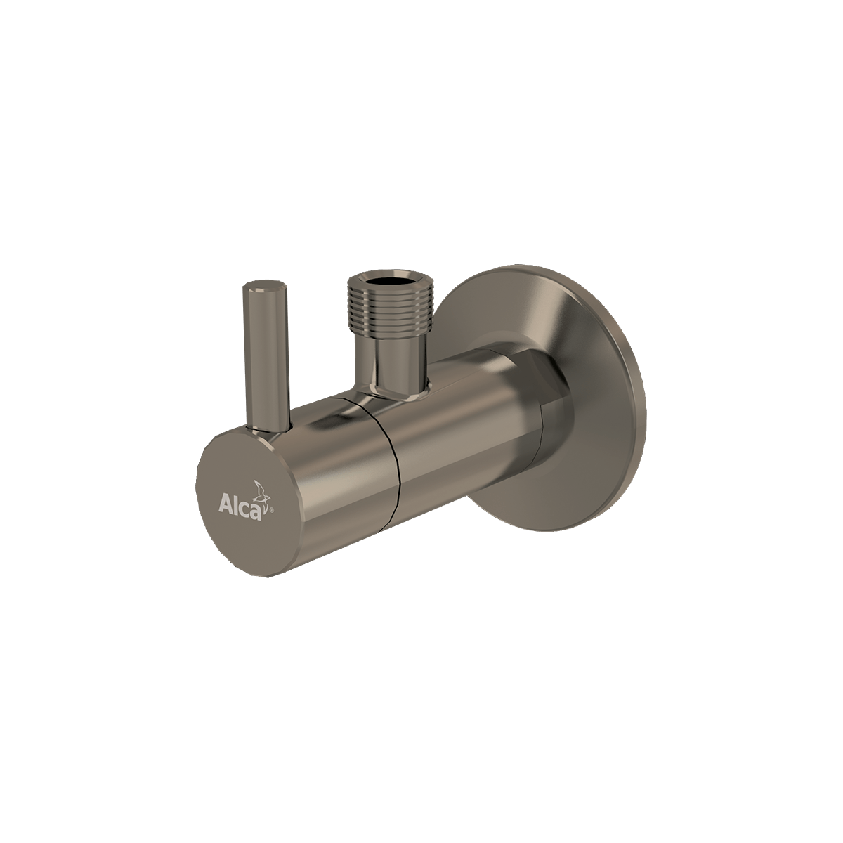 Угловой вентиль с фильтром 1/2"×3/8", круглый, NICKEL-мат