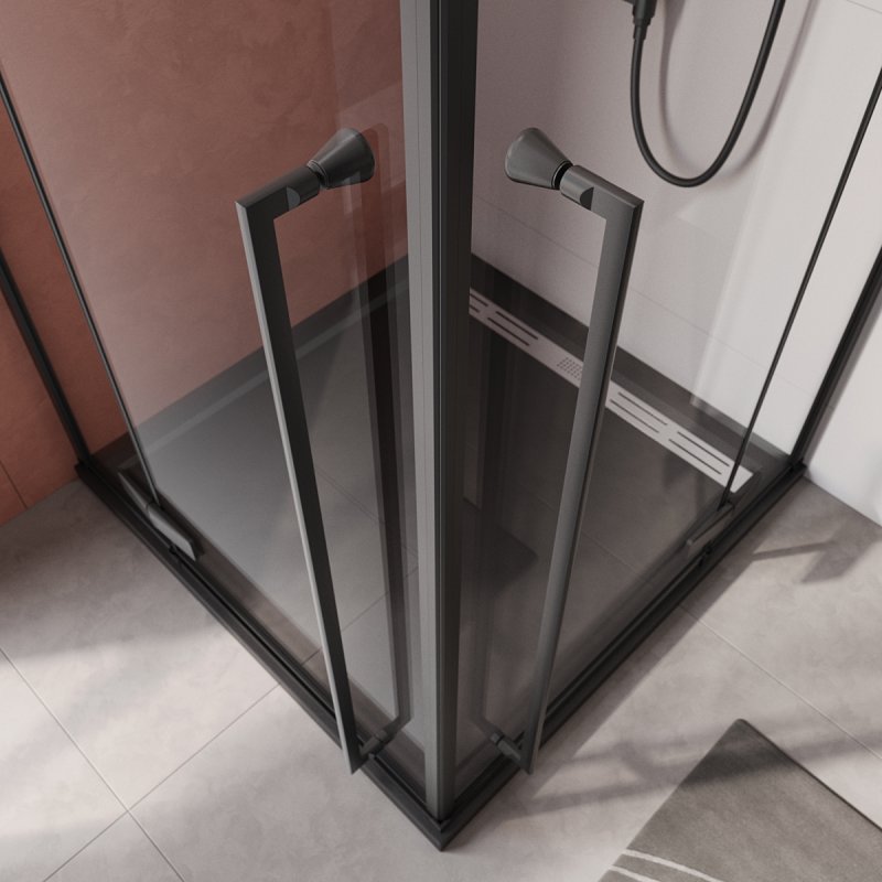 LINER-A-2-100-C-Cr Душевой уголок, Условный размер, мм:1000x1000x1950 Габариты с диапазоном регулировок, мм:(985-1000)x(985-1000)x1950 