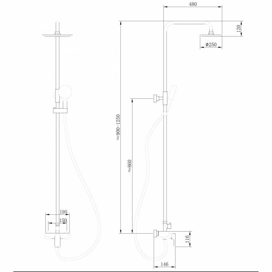 Душевая стойка Abber Weiss Insel AF8020W