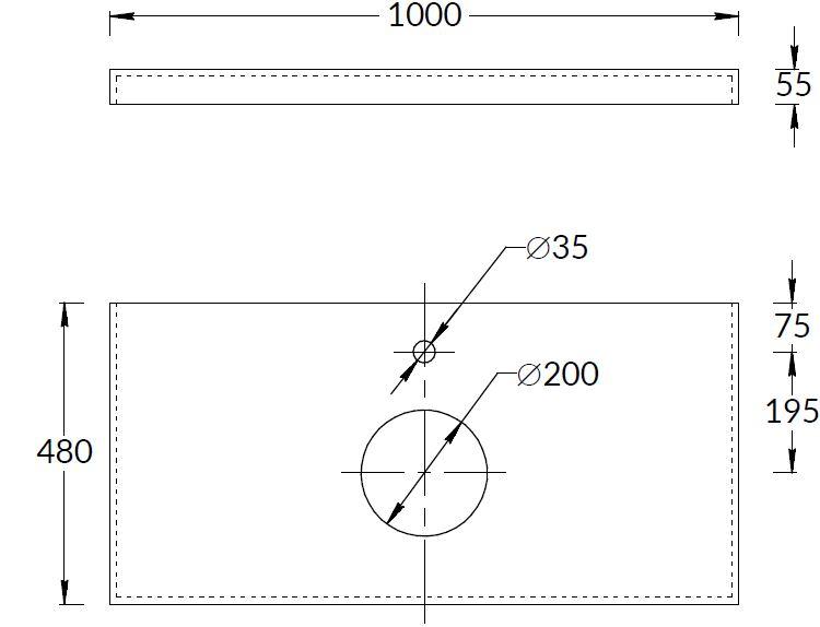 Столешница из керамогранита Про Чементо 100x48, коричневая матовая, CN100.DD507020R