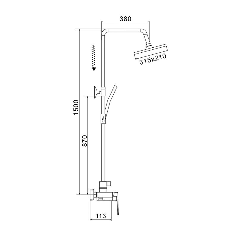 Душевая стойка со смесителем ROSE R18H R1836H-6