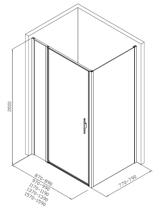Душевой уголок Allen Brau Priority 160x80 3.31038.BA + 3.31041.BA серебро браш
