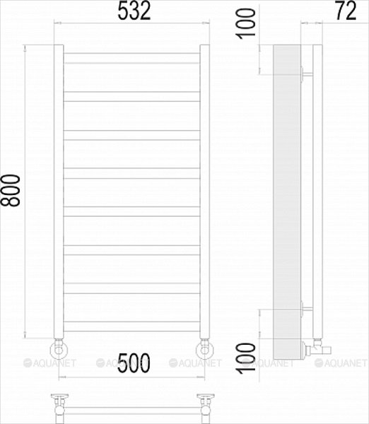 Полотенцесушитель Terminus Аврора П8 500х800