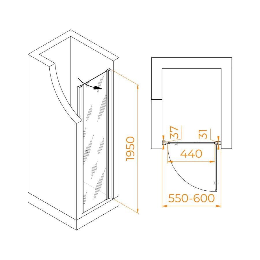 Душевая дверь Dolphin TN-03, RGW 54930306-11