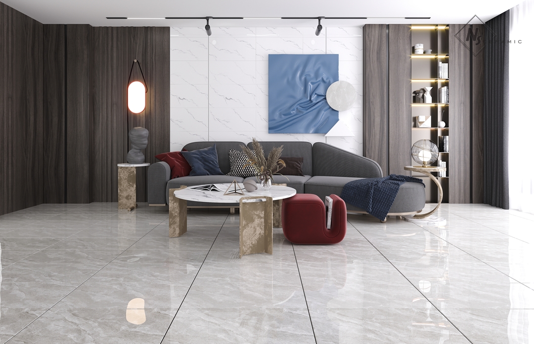 NS Ceramic Керамогранит с Эффектом Камня NSC4083 White 40x80 - керамическая плитка и керамогранит
