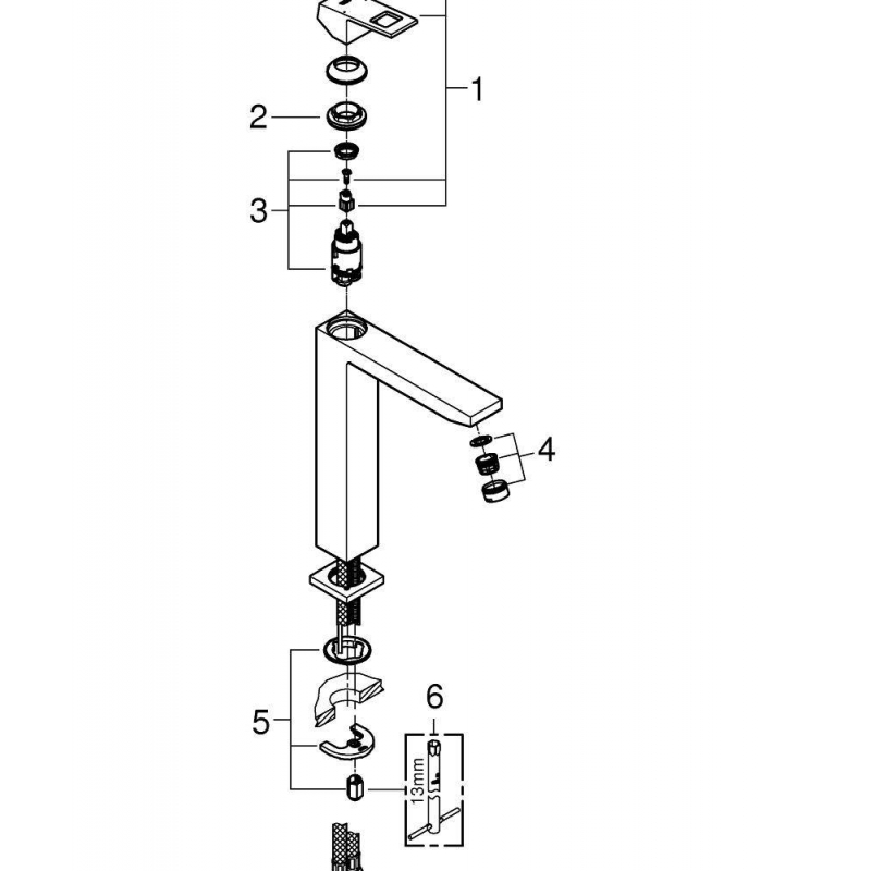 Смеситель для раковины Grohe Eurocube 23406000 хром