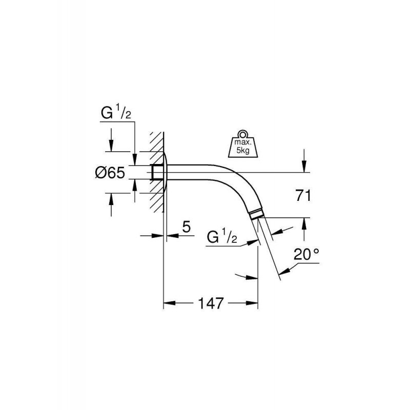 Душевой кронштейн Grohe Relexa 28541000 хром