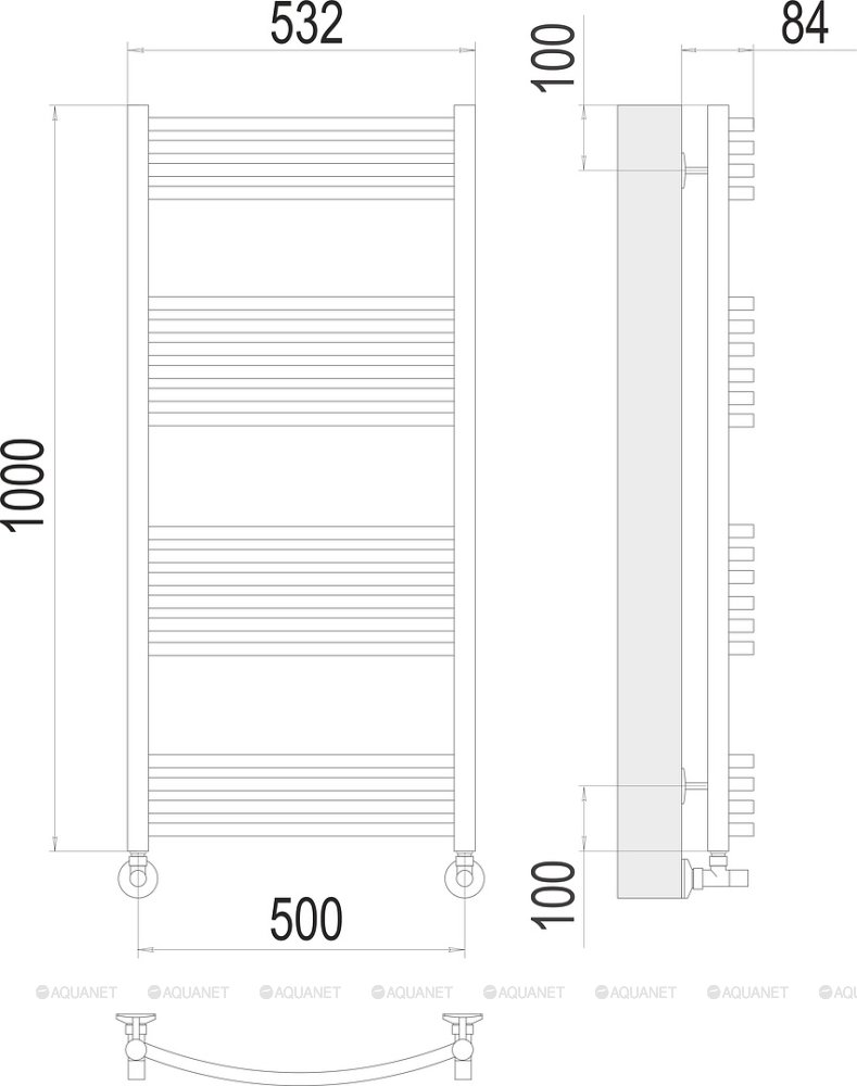 Полотенцесушитель Terminus Классик П20 500х1000