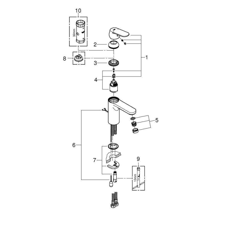 Смеситель для раковины Grohe Eurosmart Cosmopolitan 23326000 хром