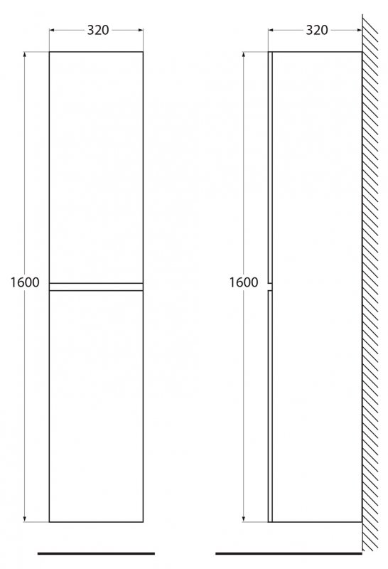 Шкаф подвесной BelBagno ALBANO-1600-2A-SC-RR-P