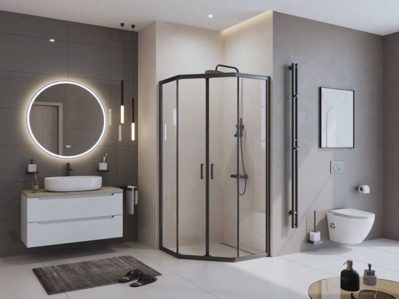 Душевой уголок BelBagno UNO-195-P-2-100-C-Cr