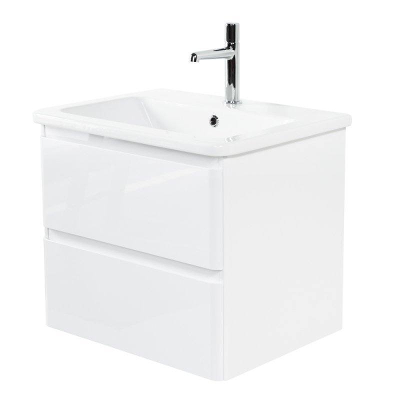 Тумба с раковиной подвесная  BelBagno ALBANO-CER 60 Bianco Lucido, раковина белая