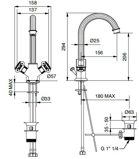 OLIMP-LS2-02-Sw Смеситель для раковины с донным клапаном Исполнение: Бронза, Ручки: Swarovski 